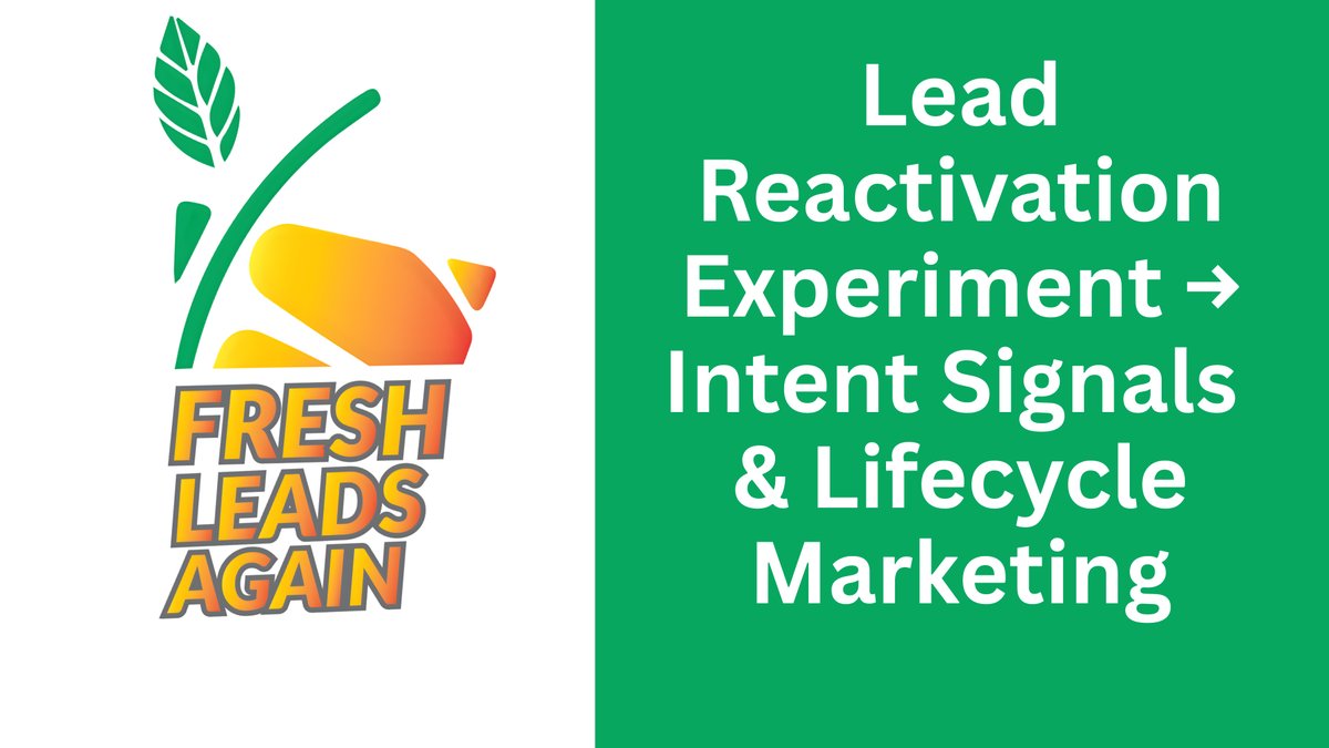 Fresh Leads Again — Lead Reactivation Experiment, Intent Signals and Lifecycle Marketing